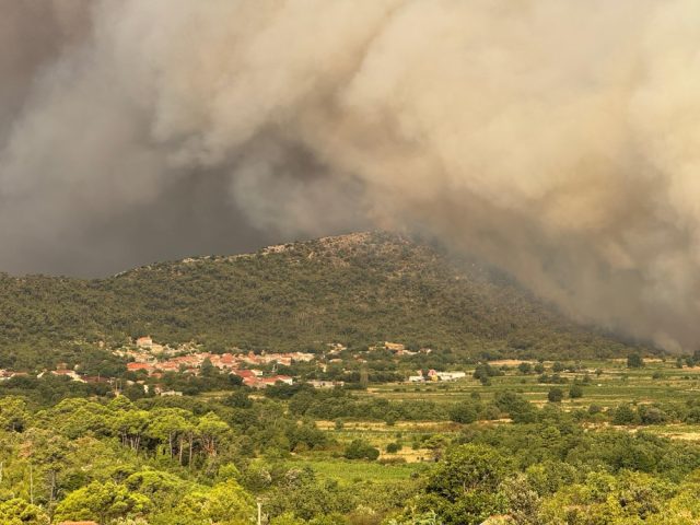 Veliki požar na Pelješcu: Vatra se približila kućama, angažovana četiri kanadera